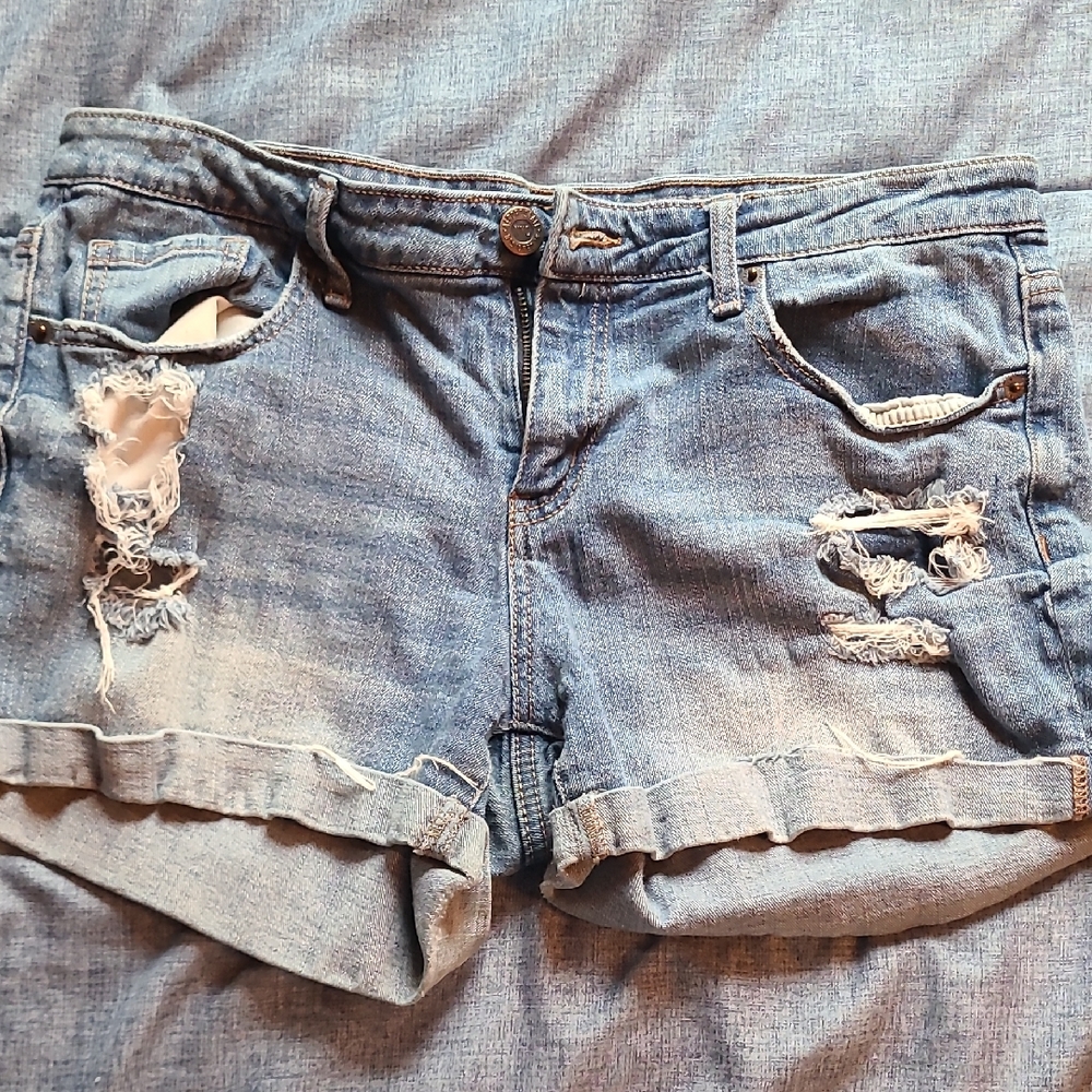 Distressed Denim Shorts